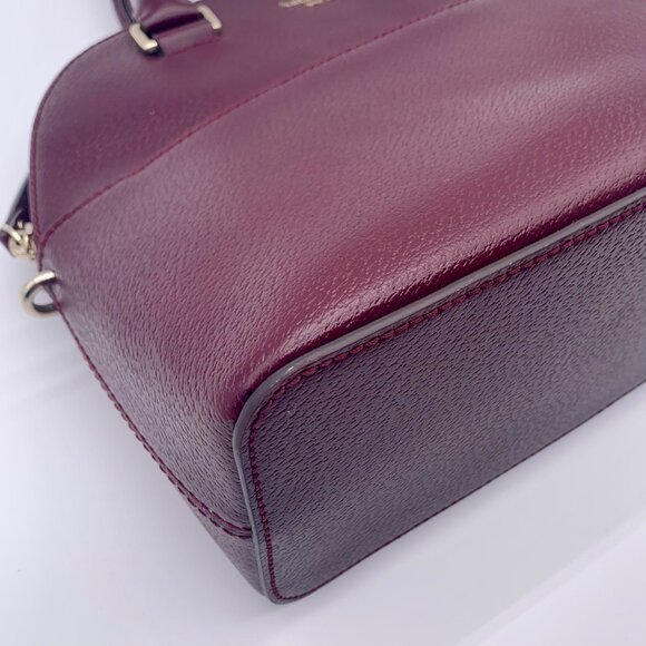Kate Spade Deep Plum Pebbled Leather Carli Grove Street Satchel Crossbody Bag - Picture 6 of 11